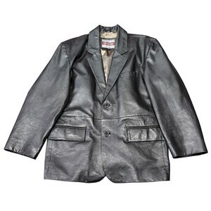 Excelled 2 Button Leather Blazer Coat Jacket Men’s Sz 40 SM